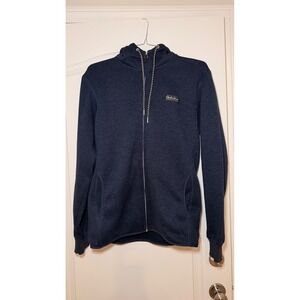 Quiksilver Knit Hoodie Keller Zip Full Zip Large Blue Sweater Casual